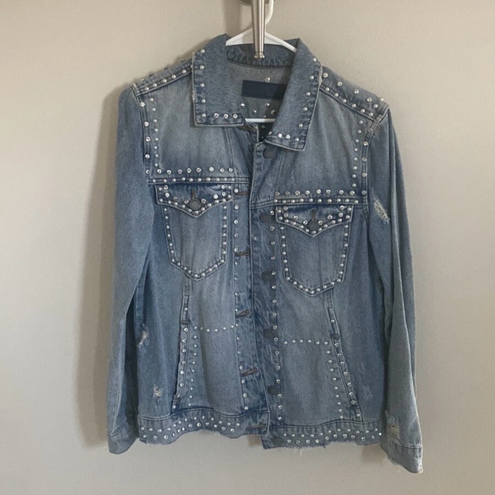 BlankNYC Studded & Rhinestone Denim Jacket – Size Small